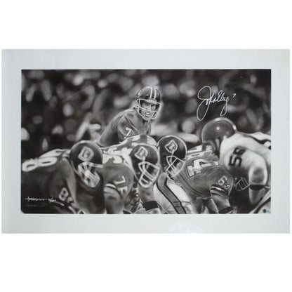 John Elway NFL Signed Canvas Print Beckett Text