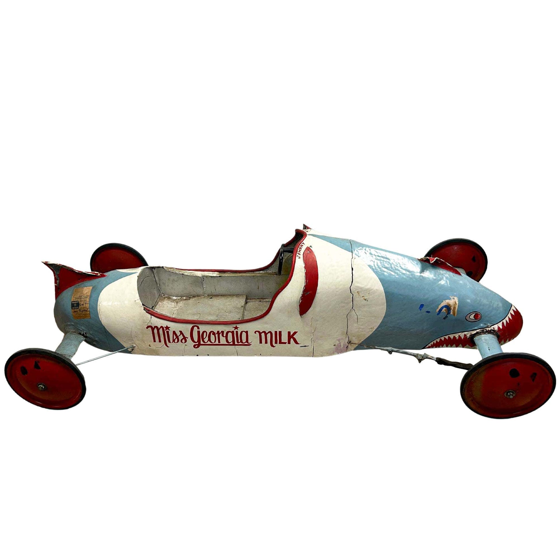 Johnny Guyton Soap Box Derby Car With Helmet Left