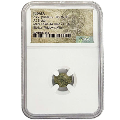 Judaea Alex, Jannaeus, 103-76 BC Widows Mite Graded NGC