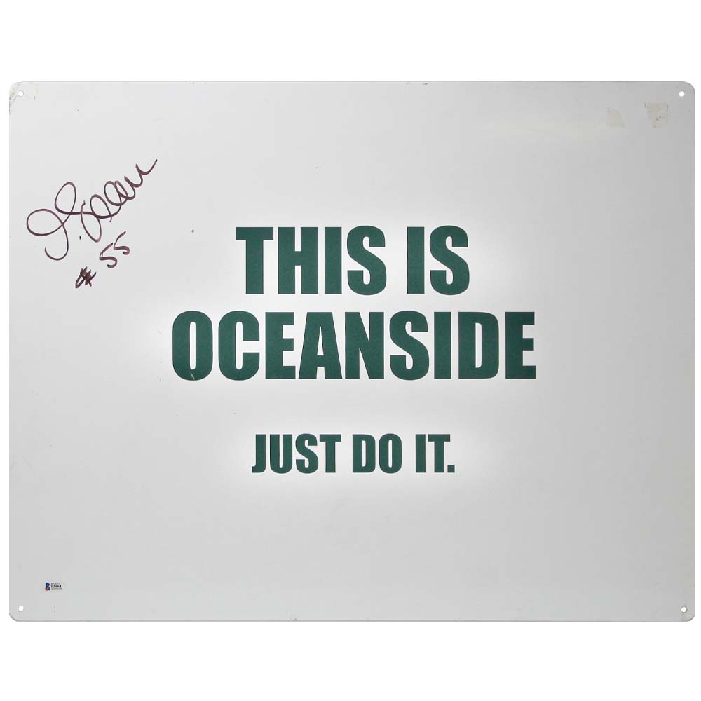 Junior Seau Signed Oceanside H.S. Sign