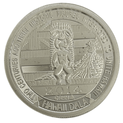 2014 Kamehameha I Hawaii Dala Coin Back