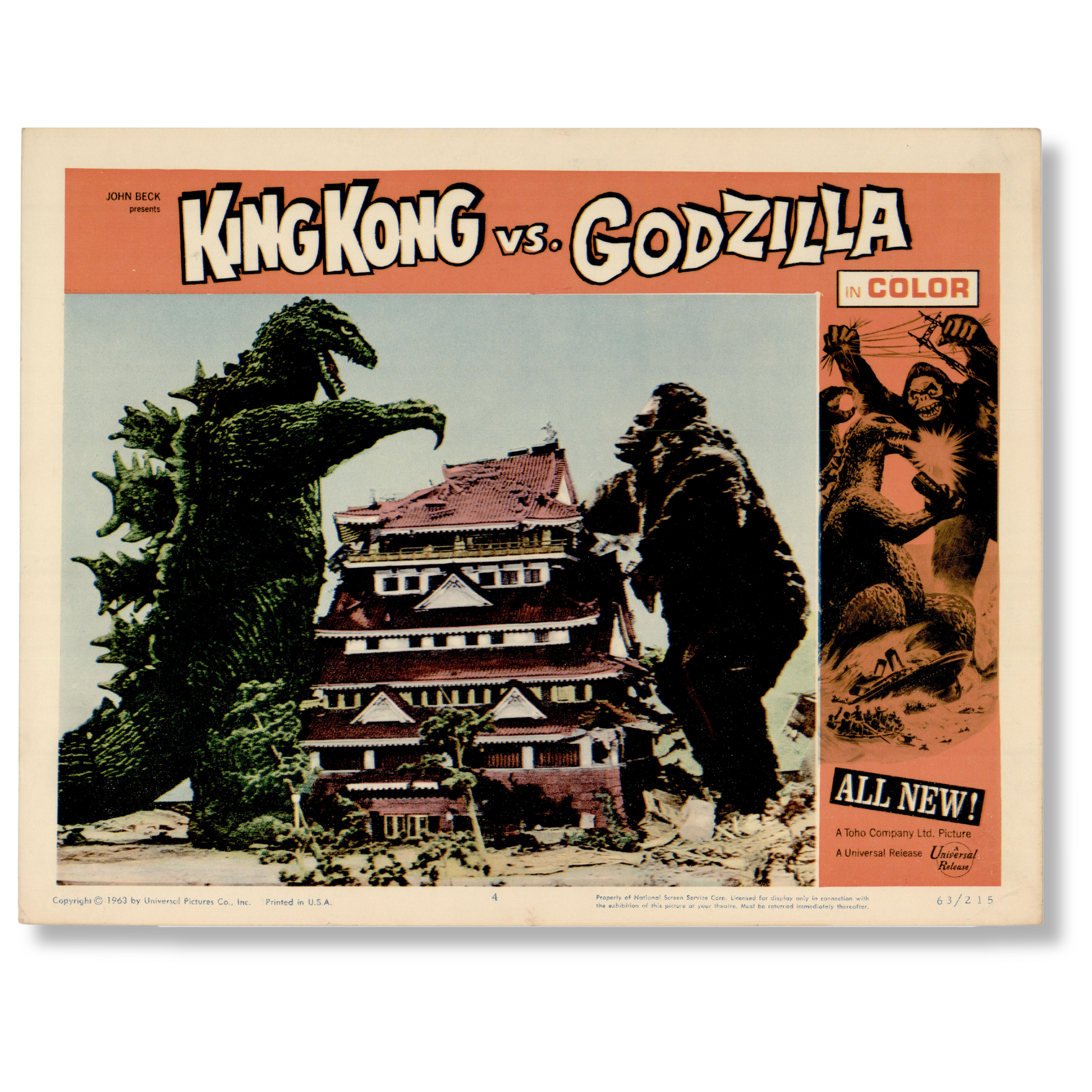 King Kong Vs. Godzilla Lobby Cards 1st Card