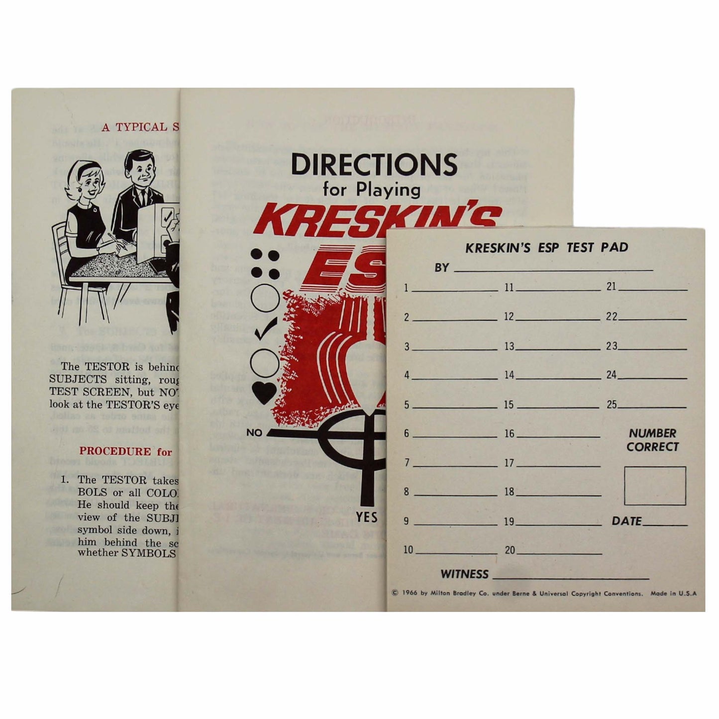 Kreskin's ESP Board Game Manual