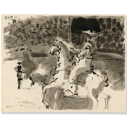Pablo Picasso: L'Entrée du Picador, from Toros, 1960