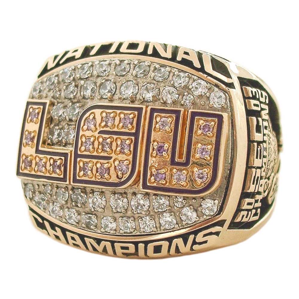 Lsu Grad Rings 2003 LSU Tigers NCAA Football Championship Ring – Gold & Silver Pawn Shop