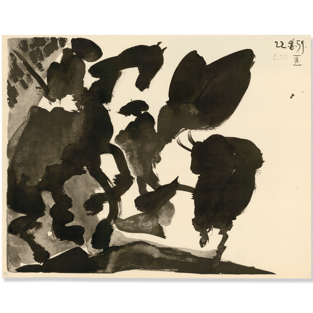 Pablo Picasso: La Passe de Cape, from Toros, 1960