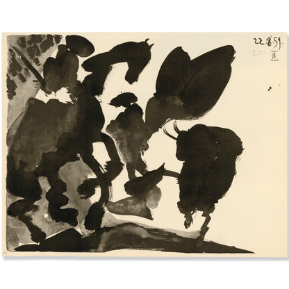 Pablo Picasso: La Passe de Cape, from Toros, 1960