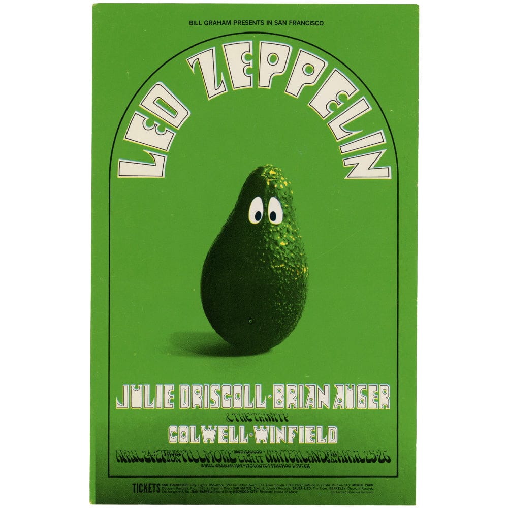 Led Zeppelin: Original 1969 Avocado Postcard BG170 Art Gold & Silver Pawn Shop