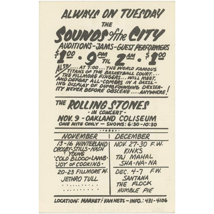 Led Zeppelin: Original 1969 Postcard BG199 Art Gold & Silver Pawn Shop