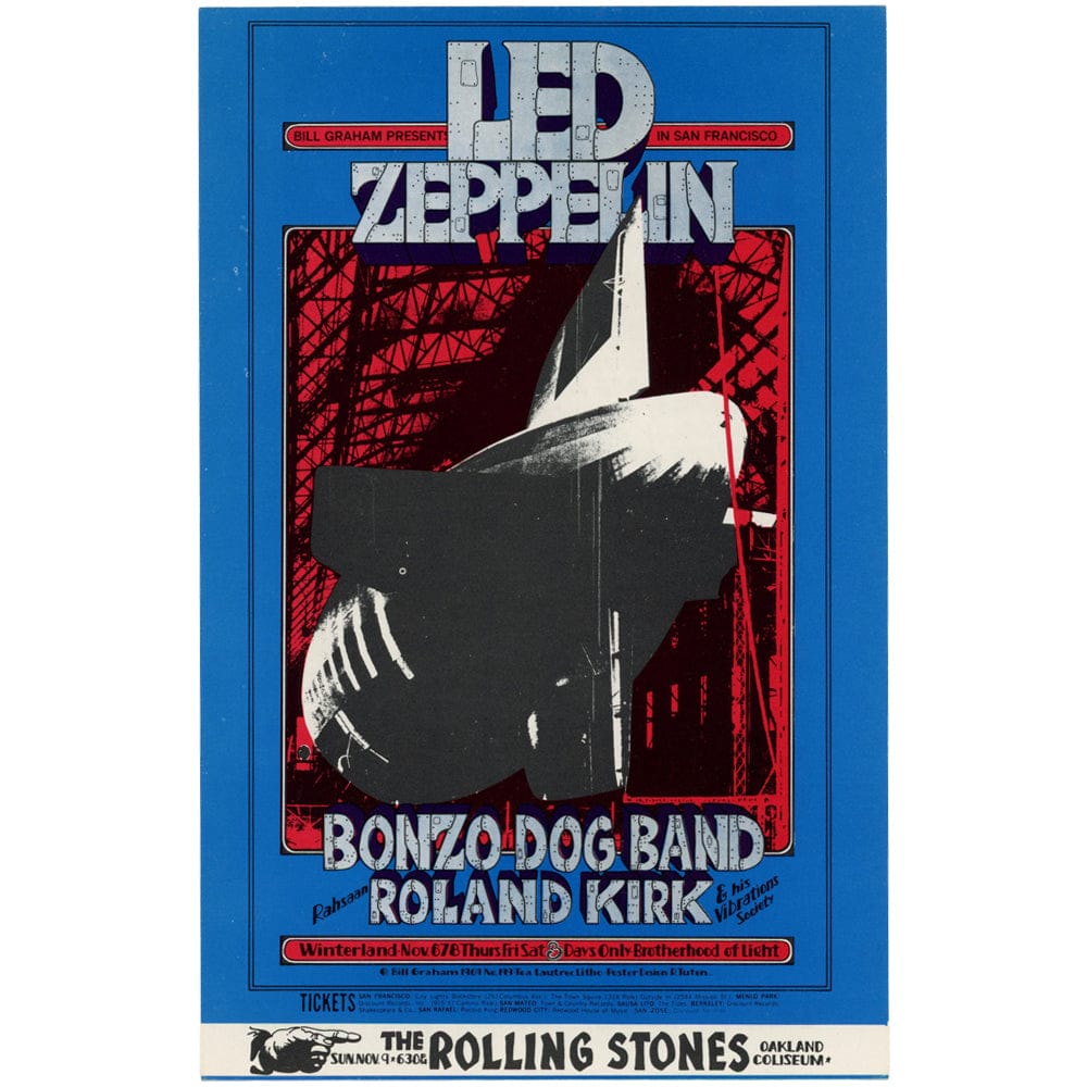 Led Zeppelin: Original 1969 Postcard BG199 Art Gold & Silver Pawn Shop