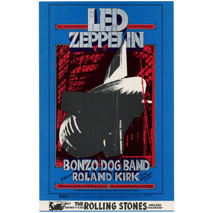 Led Zeppelin: Original 1969 Postcard BG199 Art Gold & Silver Pawn Shop