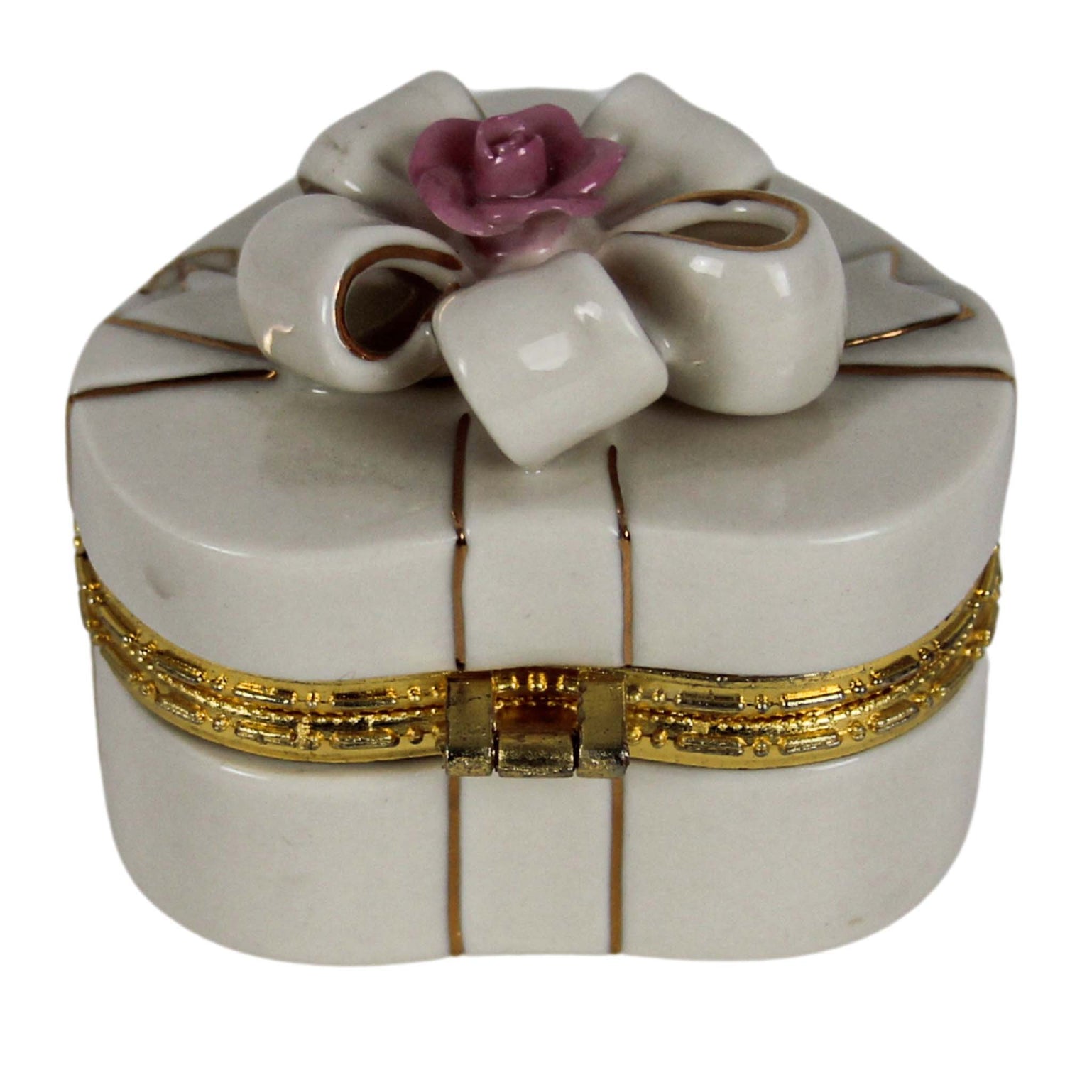 Lenox Treasures Of The Heart Porcelain Hinged Trinket Box Front