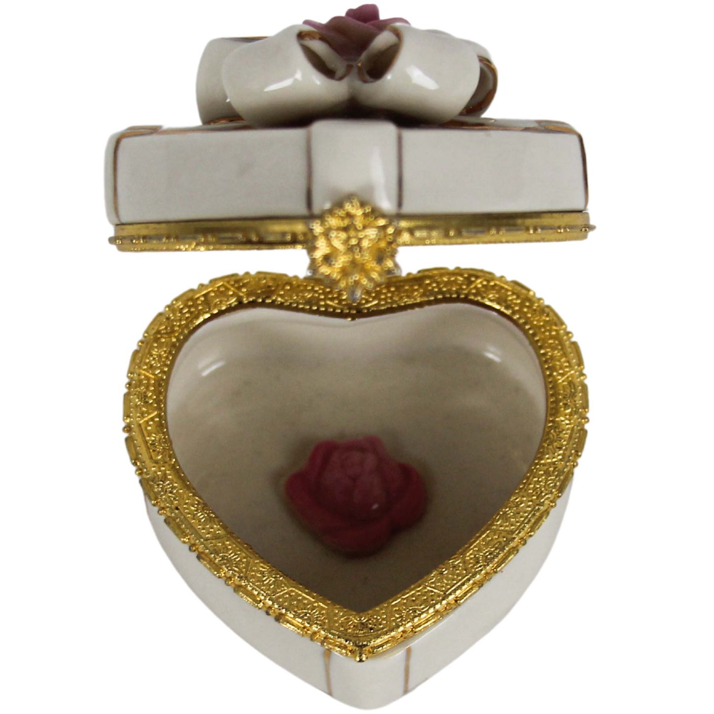 Lenox Treasures Of The Heart Porcelain Hinged Trinket Box Back