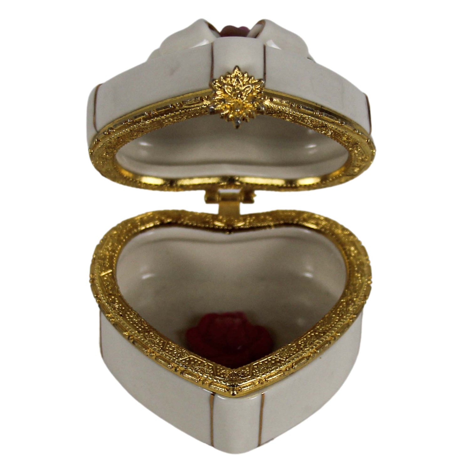 Lenox Treasures Of The Heart Porcelain Hinged Trinket Box Open