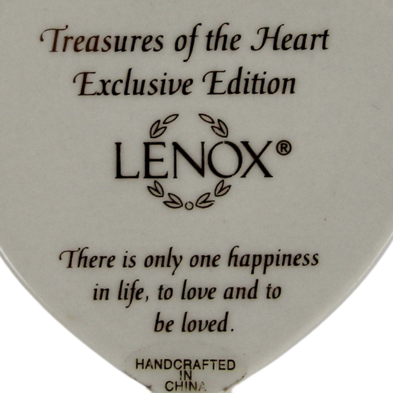 Lenox Treasures Of The Heart Porcelain Hinged Trinket Box Text