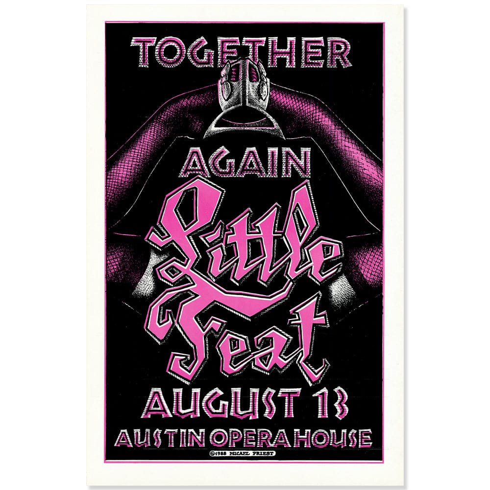 Little Feat: Let it Roll Tour 1988, Original Poster Art Gold & Silver Pawn Shop