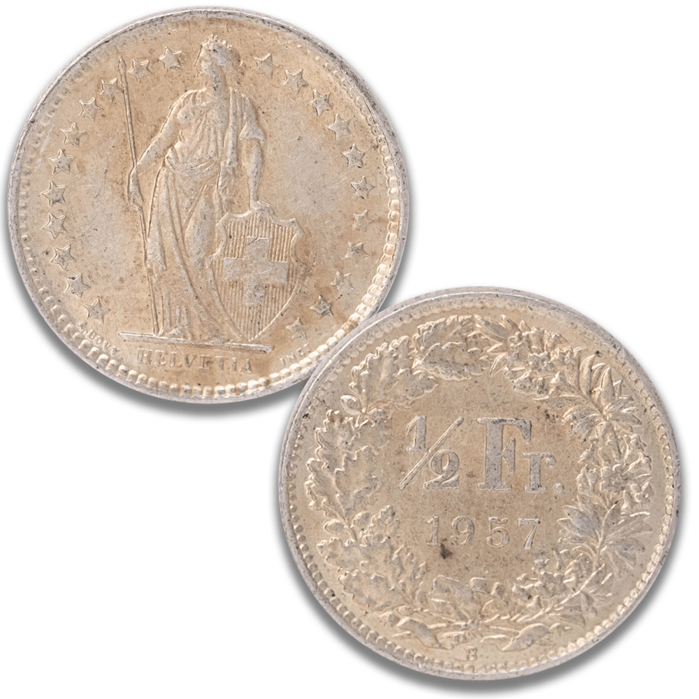 Lot of 50 Vintage Switzerland Franc Helvetia .835 Silver Coins
Gold & Silver Pawn Shop