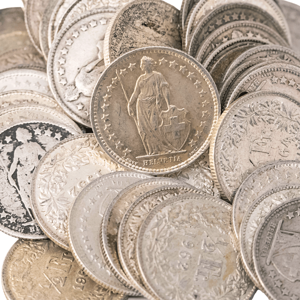 Lot of 50 Vintage Switzerland Franc Helvetia .835 Silver Coins
Gold & Silver Pawn Shop