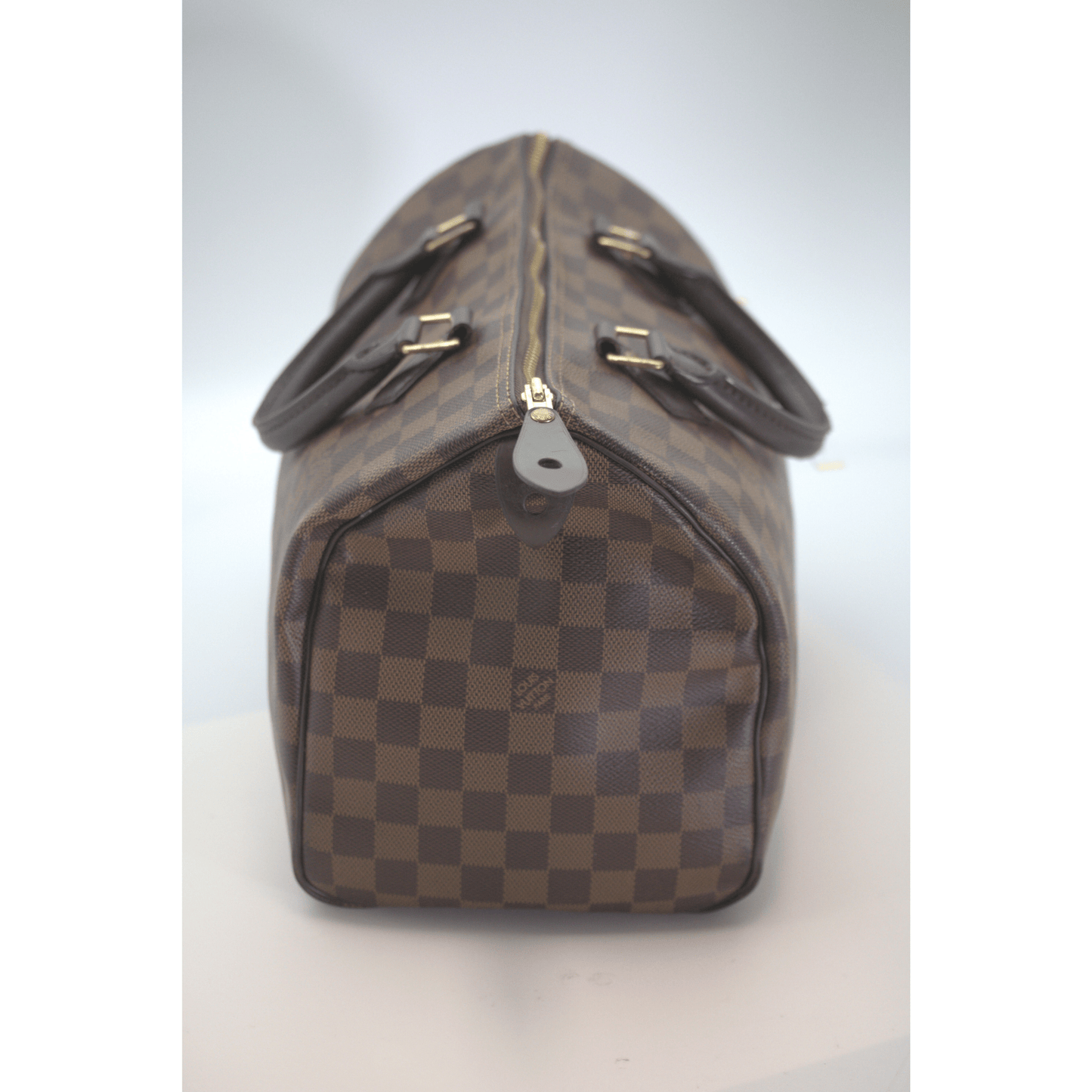Louis Vuitton Damier Ebene Canvas Speedy Handbag Side VView