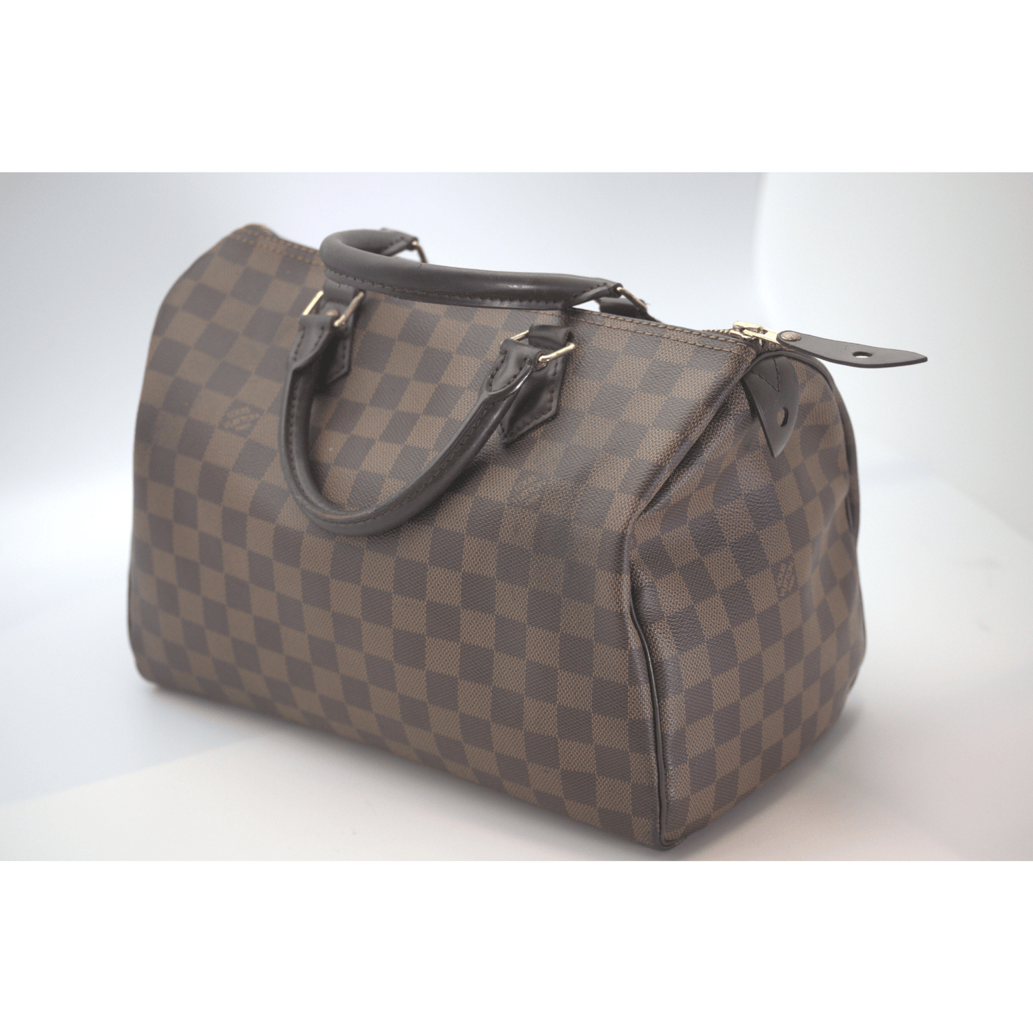 Louis Vuitton Damier Ebene Canvas Speedy Handbag Back VIew