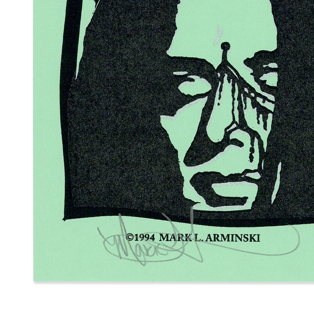 Signature and copyright date on lower left of Original Marilyn Manson Concert poster by Mark Arminski