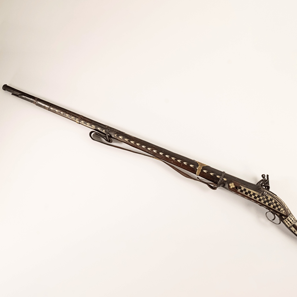 Antique Middle Eastern Jezail Flintlock with Decorative Inlay Gold & Silver Pawn Shop