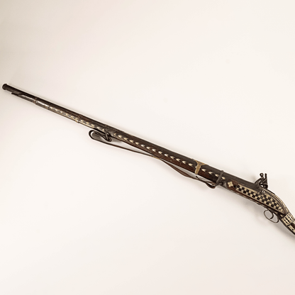 Antique Middle Eastern Jezail Flintlock with Decorative Inlay Gold & Silver Pawn Shop