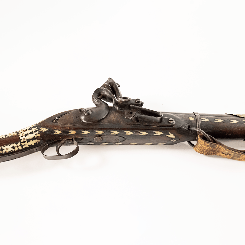 Antique Middle Eastern Jezail Flintlock with Decorative Inlay Gold & Silver Pawn Shop