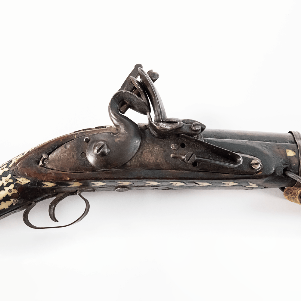 Antique Middle Eastern Jezail Flintlock with Decorative Inlay Gold & Silver Pawn Shop
