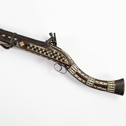 Antique Middle Eastern Jezail Flintlock with Decorative Inlay Gold & Silver Pawn Shop
