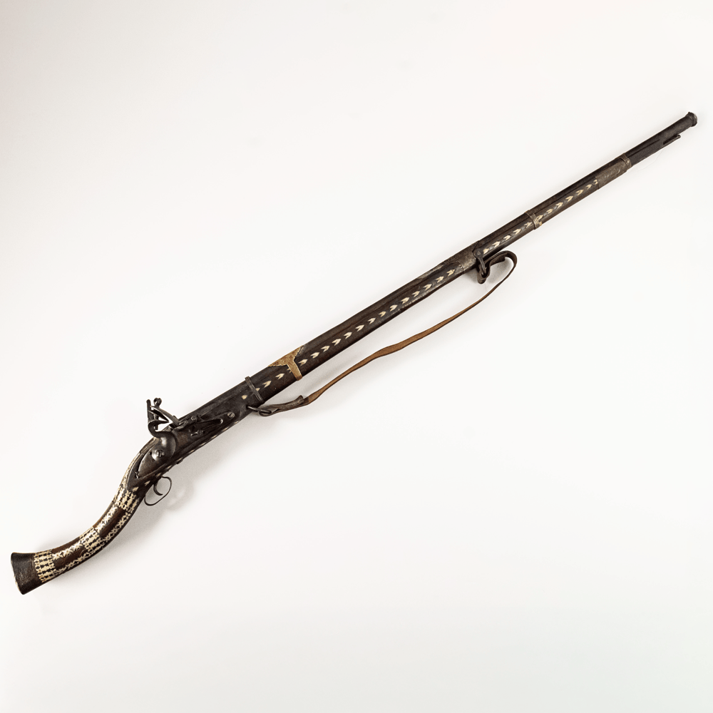 Antique Middle Eastern Jezail Flintlock with Decorative Inlay Gold & Silver Pawn Shop