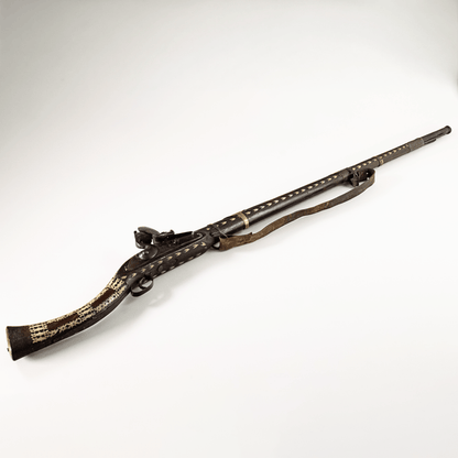 Antique Middle Eastern Jezail Flintlock with Decorative Inlay Gold & Silver Pawn Shop