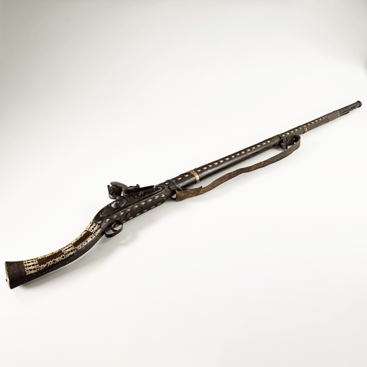 Antique Middle Eastern Jezail Flintlock with Decorative Inlay Gold & Silver Pawn Shop