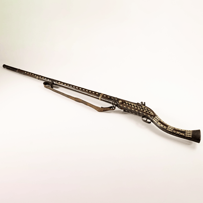 Antique Middle Eastern Jezail Flintlock with Decorative Inlay Gold & Silver Pawn Shop