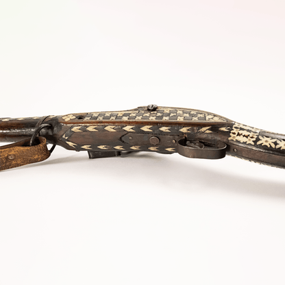 Antique Middle Eastern Jezail Flintlock with Decorative Inlay Gold & Silver Pawn Shop