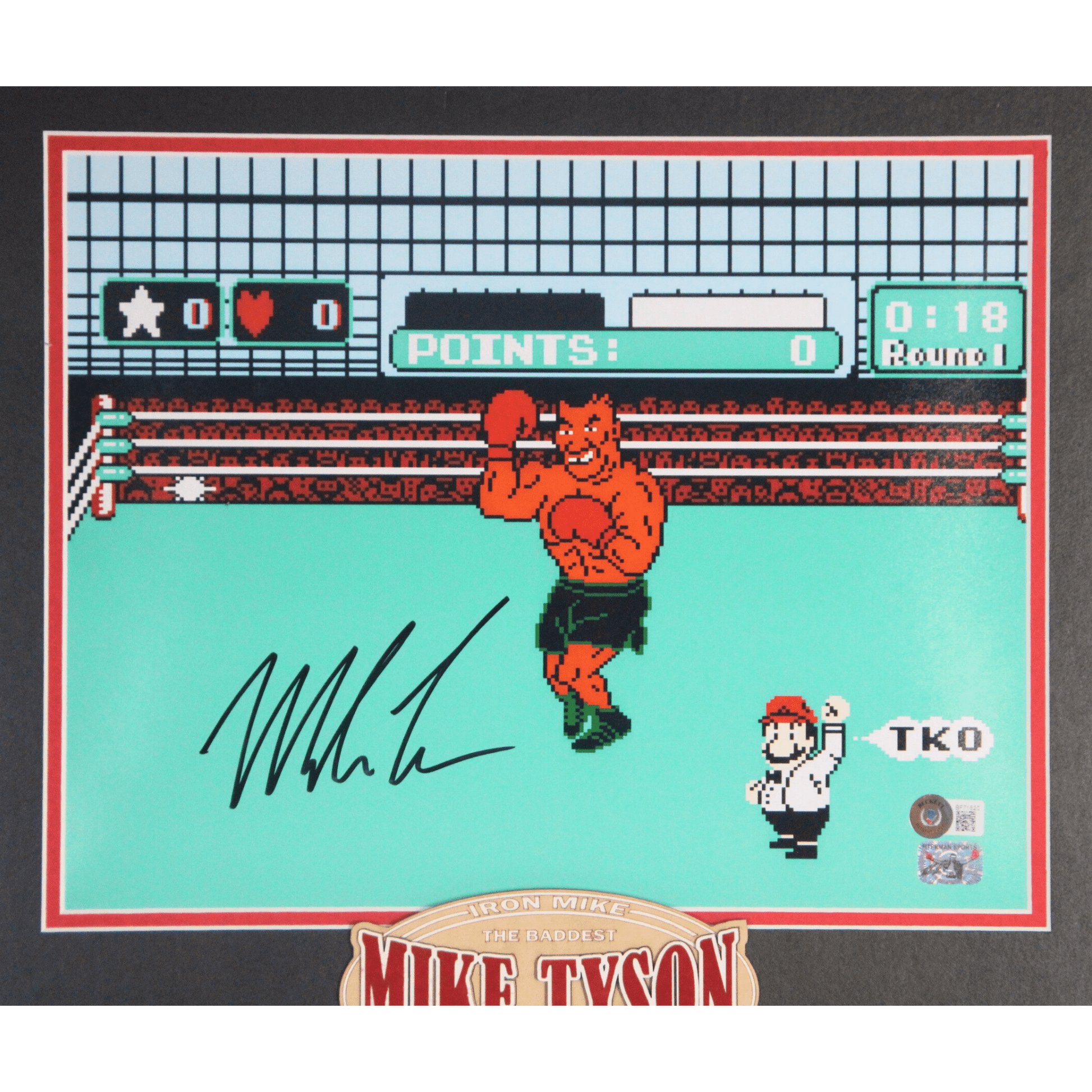 Mike Tyson Signed Punchout Game Memorabilia Signature Close Up