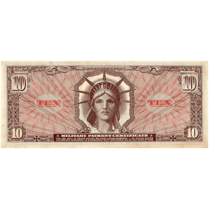 Military Payment Certificate $10 Series 641 Gold & Silver Pawn Shop