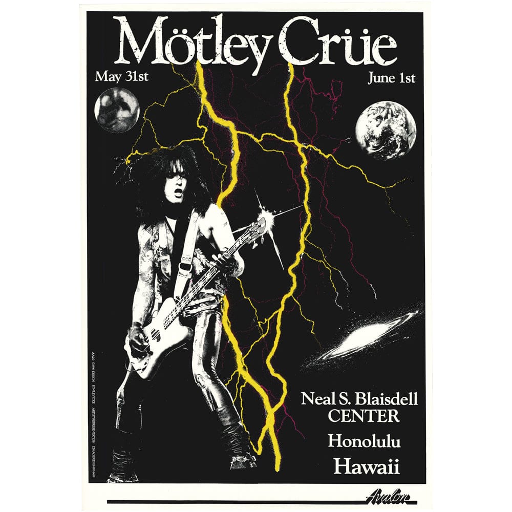 Mötley Crüe: Dr. Feelgood Tour, Hawaii 1990, Original Concert Poster Art Gold & Silver Pawn Shop