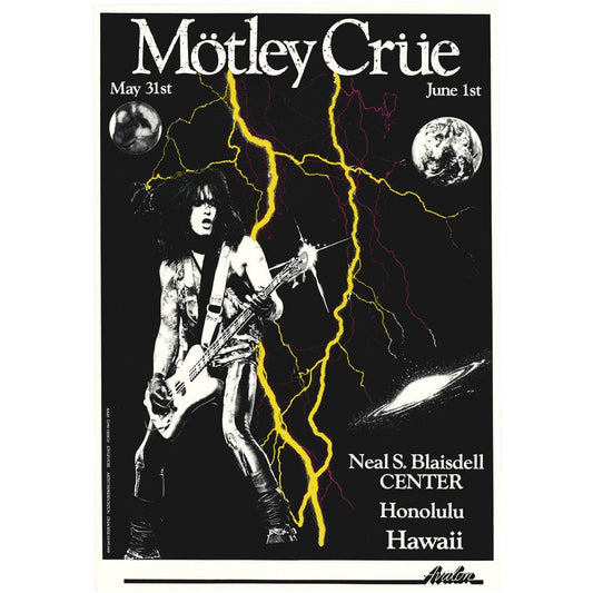 Mötley Crüe: Dr. Feelgood Tour, Hawaii 1990, Original Concert Poster Art Gold & Silver Pawn Shop
