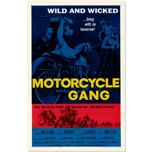 Motorcycle Gang: Original One Sheet Movie Poster, 1957 Art G S Pawn