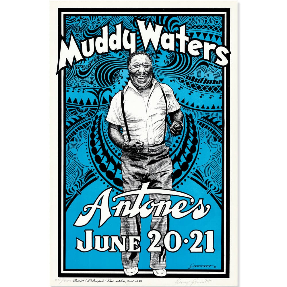 Muddy Waters: Antone's 1980, Hand Signed Limited Edition Second Printing Art Gold & Silver Pawn Shop