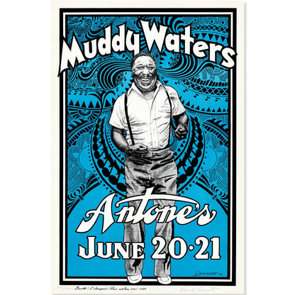 Muddy Waters: Antone's 1980, Hand Signed Limited Edition Second Printing Art Gold & Silver Pawn Shop