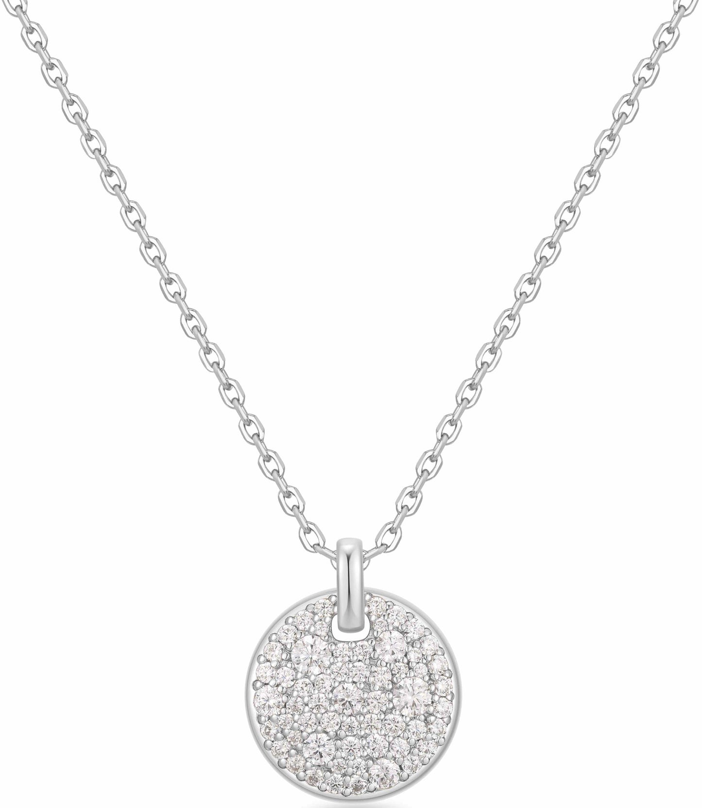 Large Pavé Disc Necklace Gold & Silver Pawn Shop Sterling silver