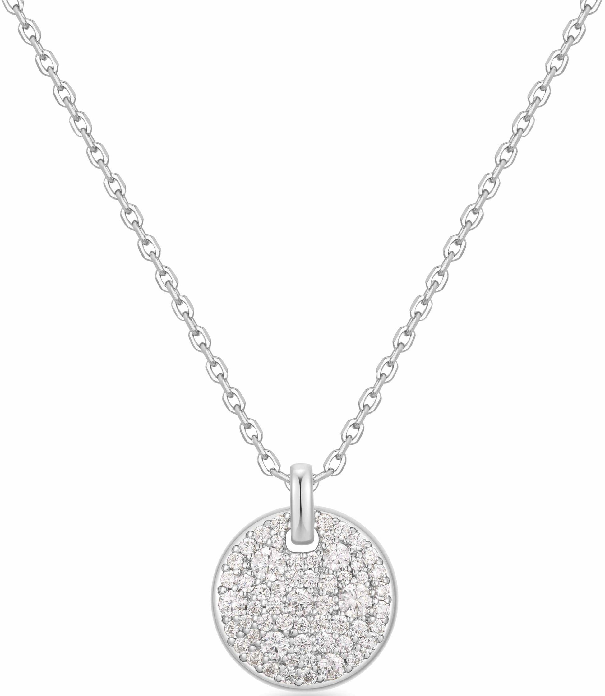 Large Pavé Disc Necklace Gold & Silver Pawn Shop Sterling silver