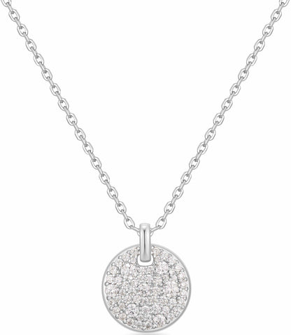 Large Pavé Disc Necklace Gold & Silver Pawn Shop Sterling silver