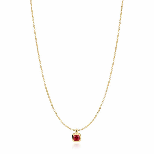 Crimson Solitaire Necklace Gold & Silver Pawn Shop