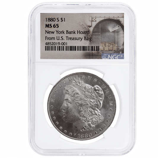 NGC New York Bank Hoard Morgan Dollars - Various Dates Gold & Silver Pawn Shop 1880 S $1