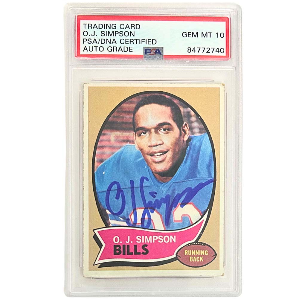 O.J. Simpson Autographed Card PSA 10 Thumbnail