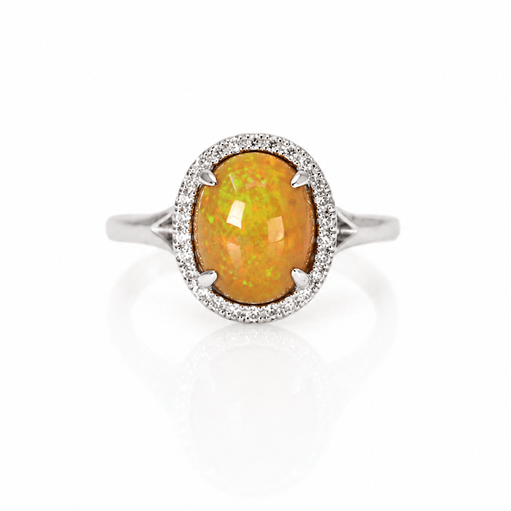 14K White Gold Opal & Diamond Halo Ring
Gold & Silver Pawn Shop