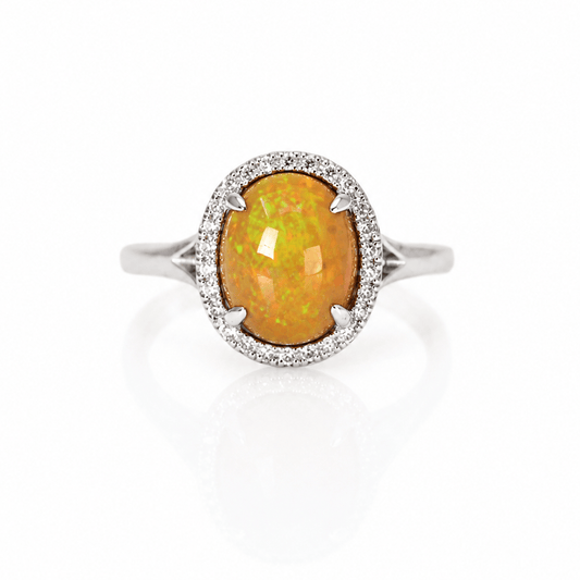 14K White Gold Opal & Diamond Halo Ring
Gold & Silver Pawn Shop